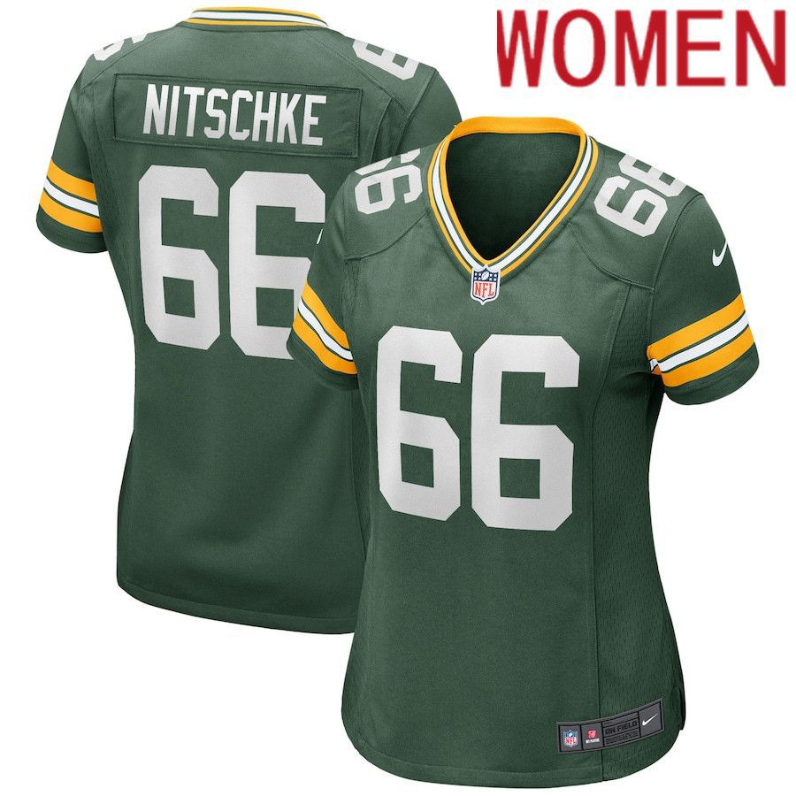 Women Green Bay Packers #66 Ray Nitschke Nike Green Game Retired Player NFL Jersey->women nfl jersey->Women Jersey